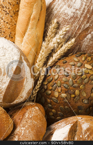 To use this stock image in your creative project, please select the size you need over to the right and click the "Add to Cart" button.
Your downloaded image will come with the Cutcaster watermark removed so don’t worry about the watermark you see on this page. Variety of bread stock photo, Variety of bread - full frame by Digifoodstock