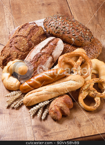 To use this stock image in your creative project, please select the size you need over to the right and click the "Add to Cart" button.
Your downloaded image will come with the Cutcaster watermark removed so don’t worry about the watermark you see on this page. Variety of bread stock photo, Various types of bread - still life by Digifoodstock