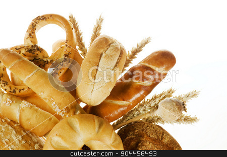 To use this stock image in your creative project, please select the size you need over to the right and click the "Add to Cart" button.
Your downloaded image will come with the Cutcaster watermark removed so don’t worry about the watermark you see on this page. Baked products stock photo, Variety of baked products on white background by Digifoodstock