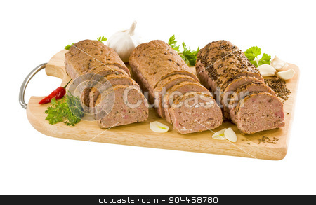To use this stock image in your creative project, please select the size you need over to the right and click the "Add to Cart" button.
Your downloaded image will come with the Cutcaster watermark removed so don’t worry about the watermark you see on this page. Meat loaves stock photo, Three meatloaves on a cutting board by Digifoodstock