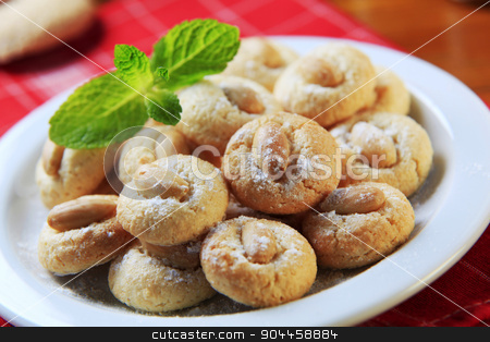 To use this stock image in your creative project, please select the size you need over to the right and click the "Add to Cart" button.
Your downloaded image will come with the Cutcaster watermark removed so don’t worry about the watermark you see on this page. Almond macaroons stock photo, Almond macaroons on a plate - closeup by Digifoodstock