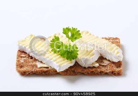 To use this stock image in your creative project, please select the size you need over to the right and click the "Add to Cart" button.
Your downloaded image will come with the Cutcaster watermark removed so don’t worry about the watermark you see on this page. Crisp bread with cheese stock photo, Whole grain crisp bread with cheese by Digifoodstock
