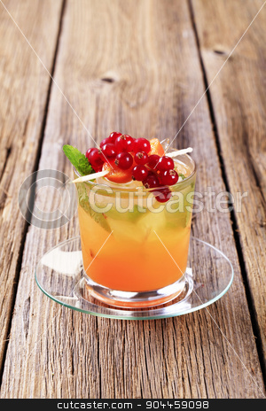 To use this stock image in your creative project, please select the size you need over to the right and click the "Add to Cart" button.
Your downloaded image will come with the Cutcaster watermark removed so don’t worry about the watermark you see on this page. Iced drink stock photo, Glass of iced drink garnished with fresh fruit by Digifoodstock