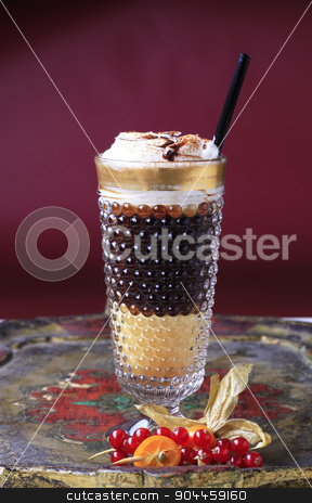 To use this stock image in your creative project, please select the size you need over to the right and click the "Add to Cart" button.
Your downloaded image will come with the Cutcaster watermark removed so don’t worry about the watermark you see on this page. Liqueur coffee with whipped cream stock photo, Liqueur coffee with whipped cream in a tall glass by Digifoodstock