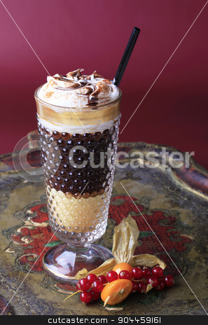 To use this stock image in your creative project, please select the size you need over to the right and click the "Add to Cart" button.
Your downloaded image will come with the Cutcaster watermark removed so don’t worry about the watermark you see on this page. Liqueur coffee with whipped cream stock photo, Liqueur coffee with whipped cream in a tall glass by Digifoodstock