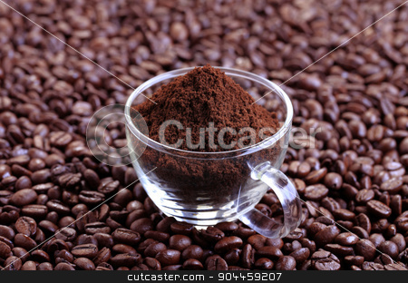 To use this stock image in your creative project, please select the size you need over to the right and click the "Add to Cart" button.
Your downloaded image will come with the Cutcaster watermark removed so don’t worry about the watermark you see on this page. Ground coffee stock photo, Freshly ground coffee in a glass cup by Digifoodstock
