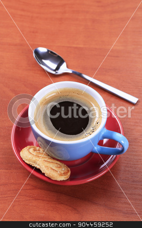 To use this stock image in your creative project, please select the size you need over to the right and click the "Add to Cart" button.
Your downloaded image will come with the Cutcaster watermark removed so don’t worry about the watermark you see on this page. Cup of coffee stock photo, Cup of black coffee and biscuit by Digifoodstock