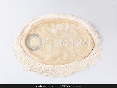 To use this stock image in your creative project, please select the size you need over to the right and click the "Add to Cart" button.
Your downloaded image will come with the Cutcaster watermark removed so don’t worry about the watermark you see on this page. Dough and flour stock photo, Raw pizza dough in flour - studio by Digifoodstock