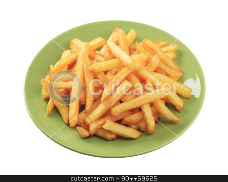 To use this stock image in your creative project, please select the size you need over to the right and click the "Add to Cart" button.
Your downloaded image will come with the Cutcaster watermark removed so don’t worry about the watermark you see on this page. French fries stock photo, Heap of French fries on a green plate by Digifoodstock