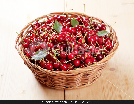 To use this stock image in your creative project, please select the size you need over to the right and click the "Add to Cart" button.
Your downloaded image will come with the Cutcaster watermark removed so don’t worry about the watermark you see on this page. Basket of fresh red cherries stock photo, Freshly picked red cherries in a basket by Digifoodstock