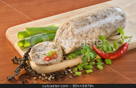 To use this stock image in your creative project, please select the size you need over to the right and click the "Add to Cart" button.
Your downloaded image will come with the Cutcaster watermark removed so don’t worry about the watermark you see on this page. Chicken head cheese stock photo, Chicken head cheese
on a cutting board by Digifoodstock