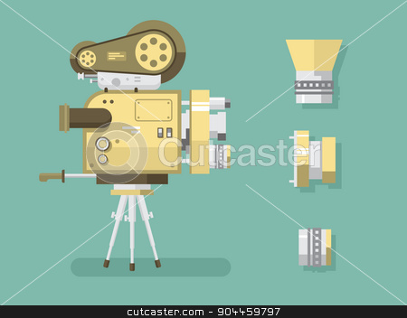 To use this stock image in your creative project, please select the size you need over to the right and click the "Add to Cart" button.
Your downloaded image will come with the Cutcaster watermark removed so don’t worry about the watermark you see on this page. Retro camera stock vector clipart, Retro camera. Old technology, video and media industry, multimedia cinema, flat vector illustration by Dmitry Kalabin