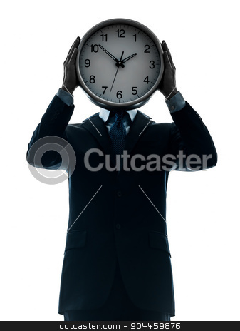 To use this stock image in your creative project, please select the size you need over to the right and click the "Add to Cart" button.
Your downloaded image will come with the Cutcaster watermark removed so don’t worry about the watermark you see on this page. business man holding clock silhouette stock photo, one businessman holding clock in silhouette studio isolated on white background by Ishadow