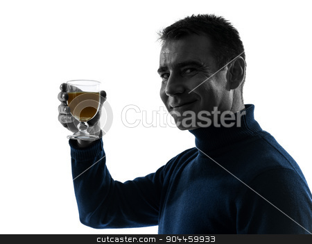 To use this stock image in your creative project, please select the size you need over to the right and click the "Add to Cart" button.
Your downloaded image will come with the Cutcaster watermark removed so don’t worry about the watermark you see on this page. man drinking orange juice silhouette portrait stock photo, one man drinking orange juice portrait in silhouette studio isolated on white background by Ishadow