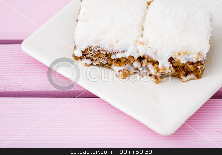 To use this stock image in your creative project, please select the size you need over to the right and click the "Add to Cart" button.
Your downloaded image will come with the Cutcaster watermark removed so don’t worry about the watermark you see on this page. Slice of Delicious White Cream Cake on White Plate stock photo, Slice of delicious white cream cake on white plate by OZMedia