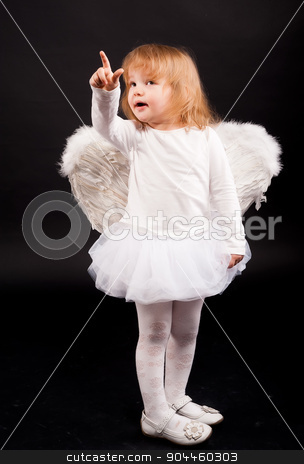 To use this stock image in your creative project, please select the size you need over to the right and click the "Add to Cart" button.
Your downloaded image will come with the Cutcaster watermark removed so don’t worry about the watermark you see on this page. angel girl in white stock photo, Two years old baby girl wearing white angel wings over black background. by Aikon