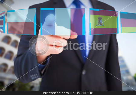 To use this stock image in your creative project, please select the size you need over to the right and click the "Add to Cart" button.
Your downloaded image will come with the Cutcaster watermark removed so don’t worry about the watermark you see on this page. Composite image of businessman pointing his finger at camera stock photo, Businessman pointing his finger at camera against blue interface by Wavebreak Media