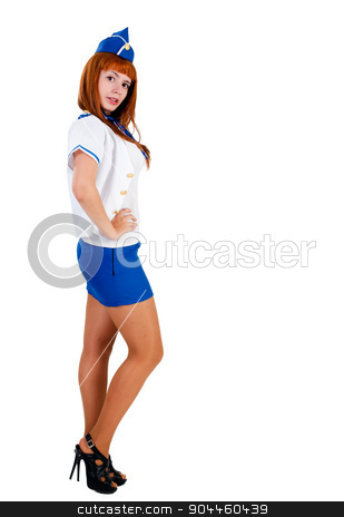 To use this stock image in your creative project, please select the size you need over to the right and click the "Add to Cart" button.
Your downloaded image will come with the Cutcaster watermark removed so don’t worry about the watermark you see on this page. Young beautiful air hostess stock photo, Attractive young stewardess isolated over white background by Aikon