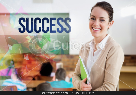 To use this stock image in your creative project, please select the size you need over to the right and click the "Add to Cart" button.
Your downloaded image will come with the Cutcaster watermark removed so don’t worry about the watermark you see on this page. Success against pretty teacher smiling at camera at back of clas stock photo, The word success against pretty teacher smiling at camera at back of classroom by Wavebreak Media