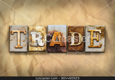 To use this stock image in your creative project, please select the size you need over to the right and click the "Add to Cart" button.
Your downloaded image will come with the Cutcaster watermark removed so don’t worry about the watermark you see on this page. Trade Concept Rusted Metal Type stock photo, The word