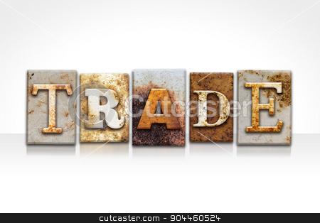 To use this stock image in your creative project, please select the size you need over to the right and click the "Add to Cart" button.
Your downloaded image will come with the Cutcaster watermark removed so don’t worry about the watermark you see on this page. Trade Letterpress Concept Isolated on White stock photo, The word