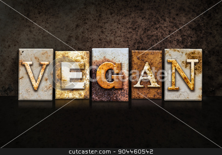 To use this stock image in your creative project, please select the size you need over to the right and click the "Add to Cart" button.
Your downloaded image will come with the Cutcaster watermark removed so don’t worry about the watermark you see on this page. Vegan Letterpress Concept on Dark Background stock photo, The word