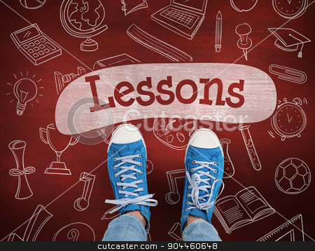 To use this stock image in your creative project, please select the size you need over to the right and click the "Add to Cart" button.
Your downloaded image will come with the Cutcaster watermark removed so don’t worry about the watermark you see on this page. Lessons against desk stock photo, The word lessons and casual shoes against desk by Wavebreak Media