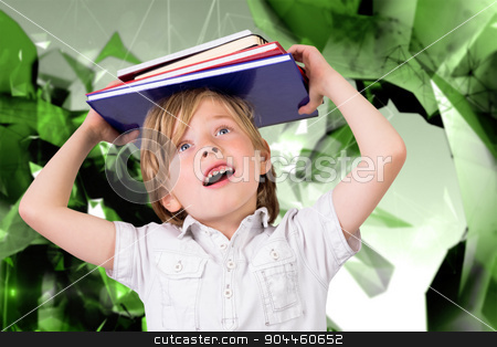 To use this stock image in your creative project, please select the size you need over to the right and click the "Add to Cart" button.
Your downloaded image will come with the Cutcaster watermark removed so don’t worry about the watermark you see on this page. Composite image of cute pupil holding books stock photo, Cute pupil holding books against angular design by Wavebreak Media