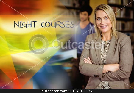 To use this stock image in your creative project, please select the size you need over to the right and click the "Add to Cart" button.
Your downloaded image will come with the Cutcaster watermark removed so don’t worry about the watermark you see on this page. Night courses against professor looking at camera with arms fold stock photo, The word night courses against professor looking at camera with arms folded by Wavebreak Media