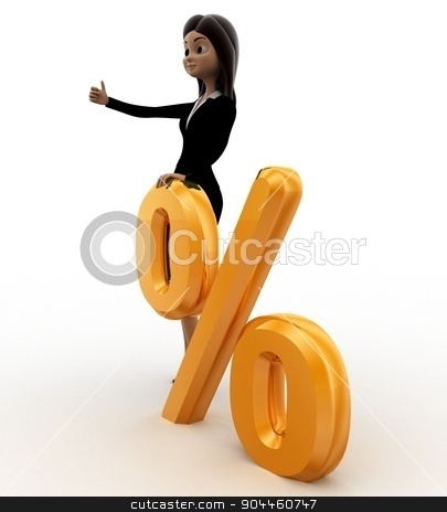 To use this stock image in your creative project, please select the size you need over to the right and click the "Add to Cart" button.
Your downloaded image will come with the Cutcaster watermark removed so don’t worry about the watermark you see on this page. 3d woman with golden percent symbol concept stock photo, 3d woman with golden percent symbol concept on white background, side angle view by 3dlabs