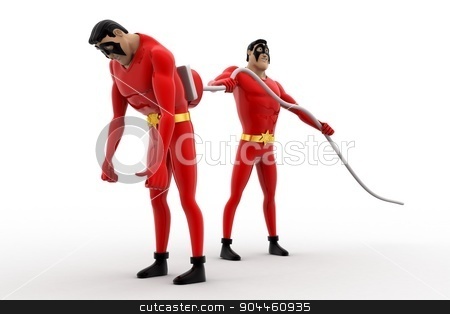 To use this stock image in your creative project, please select the size you need over to the right and click the "Add to Cart" button.
Your downloaded image will come with the Cutcaster watermark removed so don’t worry about the watermark you see on this page. 3d superhero charge other superhero with electric plug concept stock photo, 3d superhero charge other superhero with electric plug concept on white background, side angle view by 3dlabs