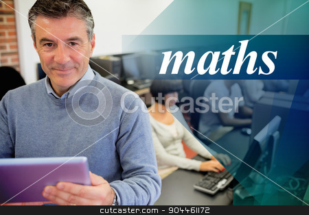 To use this stock image in your creative project, please select the size you need over to the right and click the "Add to Cart" button.
Your downloaded image will come with the Cutcaster watermark removed so don’t worry about the watermark you see on this page. Maths against teacher holding a tablet pc stock photo, The word maths against teacher holding a tablet pc by Wavebreak Media