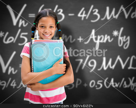To use this stock image in your creative project, please select the size you need over to the right and click the "Add to Cart" button.
Your downloaded image will come with the Cutcaster watermark removed so don’t worry about the watermark you see on this page. Composite image of cute pupil smiling at camera in library stock photo, Cute pupil smiling at camera in library against black background by Wavebreak Media