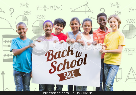 To use this stock image in your creative project, please select the size you need over to the right and click the "Add to Cart" button.
Your downloaded image will come with the Cutcaster watermark removed so don’t worry about the watermark you see on this page. Composite image of happy friends in the park stock photo, Happy friends in the park against back to school sale message Happy friends in the park on a sunny day by Wavebreak Media
