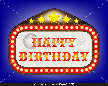 To use this stock image in your creative project, please select the size you need over to the right and click the "Add to Cart" button.
Your downloaded image will come with the Cutcaster watermark removed so don’t worry about the watermark you see on this page. Happy Birthday Movie Theatre Marquee stock vector clipart, A movie theatre marquee with the message Happy Birthday by Kotto