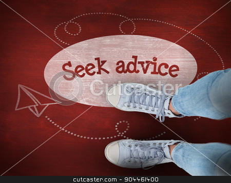 To use this stock image in your creative project, please select the size you need over to the right and click the "Add to Cart" button.
Your downloaded image will come with the Cutcaster watermark removed so don’t worry about the watermark you see on this page. Seek advice against desk stock photo, The word seek advice and woman wearing trainers against desk by Wavebreak Media
