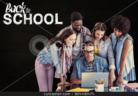 To use this stock image in your creative project, please select the size you need over to the right and click the "Add to Cart" button.
Your downloaded image will come with the Cutcaster watermark removed so don’t worry about the watermark you see on this page. Composite image of fashion students working as a team stock photo, Fashion students working as a team against black by Wavebreak Media