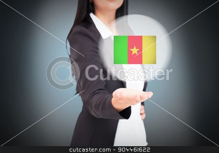 To use this stock image in your creative project, please select the size you need over to the right and click the "Add to Cart" button.
Your downloaded image will come with the Cutcaster watermark removed so don’t worry about the watermark you see on this page. Composite image of pretty businesswoman presenting with hand stock photo, Pretty businesswoman presenting with hand against blue background with vignette by Wavebreak Media