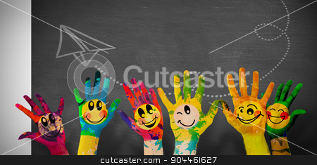 To use this stock image in your creative project, please select the size you need over to the right and click the "Add to Cart" button.
Your downloaded image will come with the Cutcaster watermark removed so don’t worry about the watermark you see on this page. Composite image of hands with colourful smiley faces stock photo, Hands with colourful smiley faces against black background by Wavebreak Media