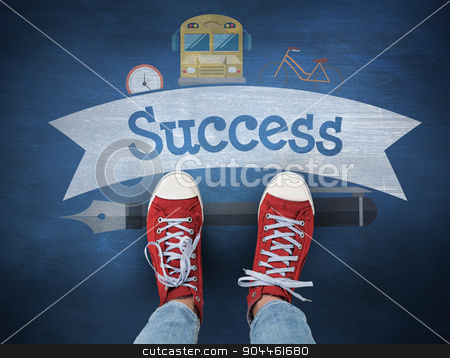 To use this stock image in your creative project, please select the size you need over to the right and click the "Add to Cart" button.
Your downloaded image will come with the Cutcaster watermark removed so don’t worry about the watermark you see on this page. Success against blue chalkboard stock photo, The word success and casual shoes against blue chalkboard by Wavebreak Media