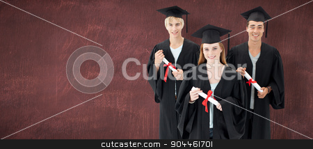 To use this stock image in your creative project, please select the size you need over to the right and click the "Add to Cart" button.
Your downloaded image will come with the Cutcaster watermark removed so don’t worry about the watermark you see on this page. Composite image of group of teenagers celebrating after graduati stock photo, Group of teenagers celebrating after Graduation against desk by Wavebreak Media