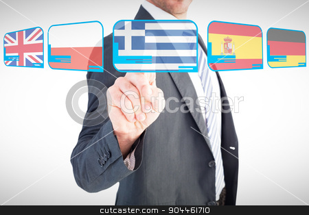 To use this stock image in your creative project, please select the size you need over to the right and click the "Add to Cart" button.
Your downloaded image will come with the Cutcaster watermark removed so don’t worry about the watermark you see on this page. Composite image of businessman pointing with his finger stock photo, Businessman pointing with his finger against interface by Wavebreak Media