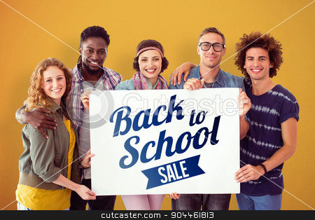 To use this stock image in your creative project, please select the size you need over to the right and click the "Add to Cart" button.
Your downloaded image will come with the Cutcaster watermark removed so don’t worry about the watermark you see on this page. Composite image of fashion students smiling at camera together stock photo, Fashion students smiling at camera together against orange background by Wavebreak Media