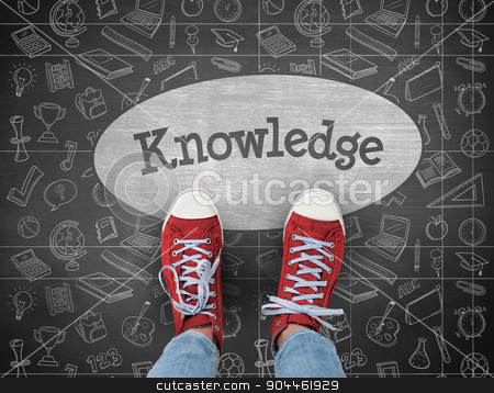 To use this stock image in your creative project, please select the size you need over to the right and click the "Add to Cart" button.
Your downloaded image will come with the Cutcaster watermark removed so don’t worry about the watermark you see on this page. Knowledge against black background stock photo, The word knowledge and casual shoes against black background by Wavebreak Media