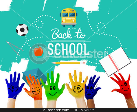 To use this stock image in your creative project, please select the size you need over to the right and click the "Add to Cart" button.
Your downloaded image will come with the Cutcaster watermark removed so don’t worry about the watermark you see on this page. Composite image of hands with colourful smiley faces stock photo, Hands with colourful smiley faces against blue vignette background by Wavebreak Media