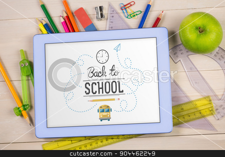 To use this stock image in your creative project, please select the size you need over to the right and click the "Add to Cart" button.
Your downloaded image will come with the Cutcaster watermark removed so don’t worry about the watermark you see on this page. Composite image of back to school stock photo, back to school against students table with school supplies by Wavebreak Media