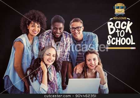 To use this stock image in your creative project, please select the size you need over to the right and click the "Add to Cart" button.
Your downloaded image will come with the Cutcaster watermark removed so don’t worry about the watermark you see on this page. Composite image of fashion students working as a team stock photo, Fashion students working as a team against blackboard by Wavebreak Media