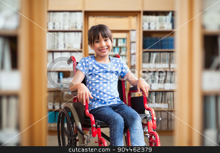 To use this stock image in your creative project, please select the size you need over to the right and click the "Add to Cart" button.
Your downloaded image will come with the Cutcaster watermark removed so don’t worry about the watermark you see on this page. Composite image of cute disabled pupil smiling at camera in hall stock photo, Cute disabled pupil smiling at camera in hall against library by Wavebreak Media