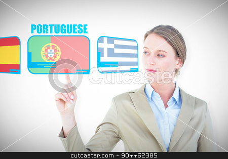 To use this stock image in your creative project, please select the size you need over to the right and click the "Add to Cart" button.
Your downloaded image will come with the Cutcaster watermark removed so don’t worry about the watermark you see on this page. Composite image of businesswoman pointing with her finger stock photo, Businesswoman pointing with her finger against white background with vignette by Wavebreak Media