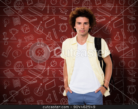 To use this stock image in your creative project, please select the size you need over to the right and click the "Add to Cart" button.
Your downloaded image will come with the Cutcaster watermark removed so don’t worry about the watermark you see on this page. Composite image of casual young man in office corridor stock photo, Casual young man in office corridor against desk by Wavebreak Media